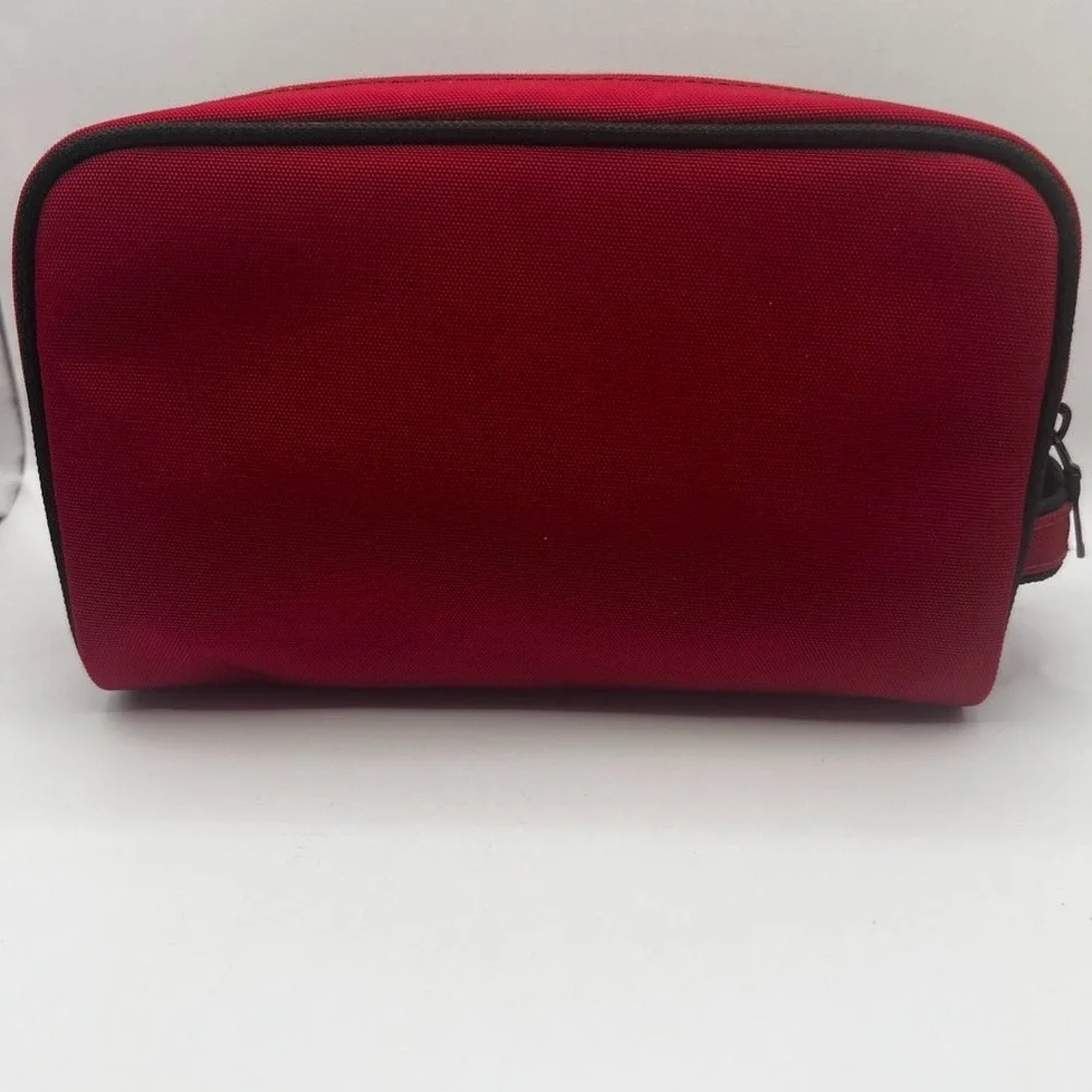 NEW Basics Red & Black Cosmetic Makeup Bag Pouch Zipper Closure Toiletry Bag